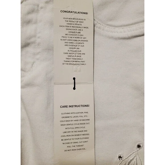 BrazilRoxx Embellished Embroidered Jeans BR 36/US 00 White - NEW With Tags